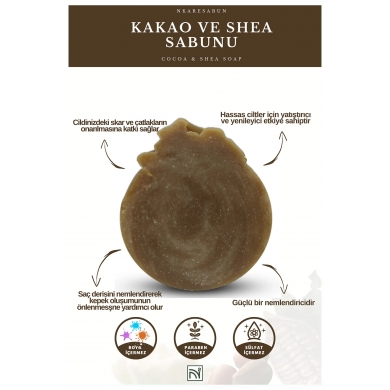 Kakao ve Sha sabunu 100 gr -- Cocoa & shea soap